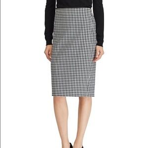 Gingham pencil skirt